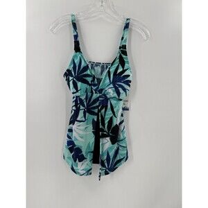 NWT Womens Size 8 AMERICAN BEACH Tankini Swimsuit Top Multi Stripe $61